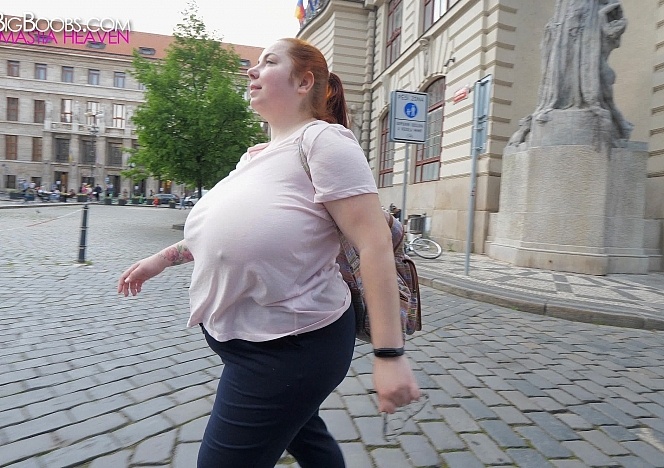 Candy Braless Walk in Prague